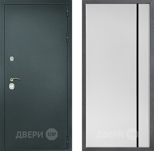 Входная металлическая Дверь Дверной континент Рубикон Серебро Дизайн ФЛ-757 Черное Стекло Софт милк в Кашире