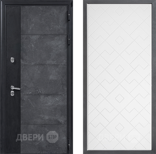 Входная металлическая Дверь Дверной континент ДК-15 Бетон ТЕРМО ФЛ-Тиффани Белый софт в Кашире