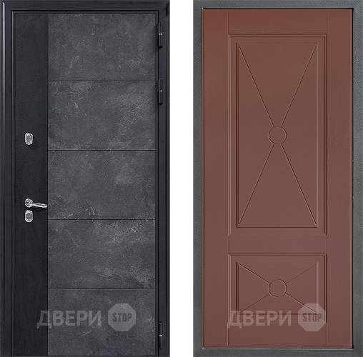 Входная металлическая Дверь Дверной континент ДК-15 Бетон ТЕРМО ФЛ-617 Ясень шоколадный в Кашире
