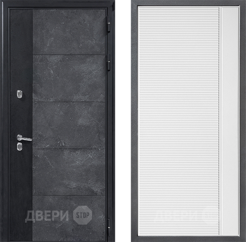 Входная металлическая Дверь Дверной континент ДК-15 Бетон ТЕРМО ФЛ-757 Белое Стекло Софт милк в Кашире
