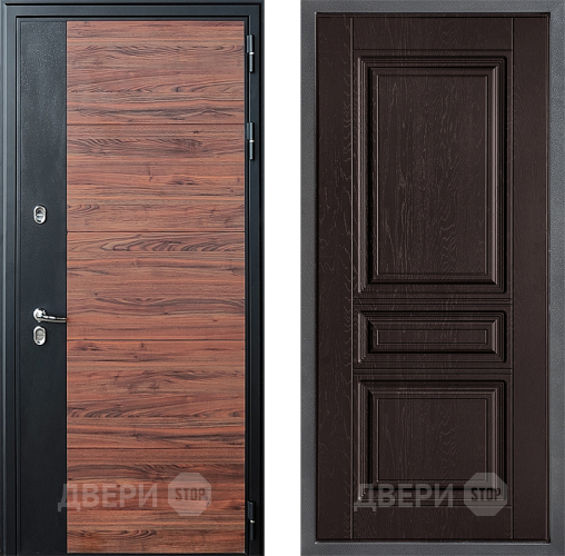 Входная металлическая Дверь Дверной континент ДК-15 Красное Дерево ТЕРМО ФЛ-243 Дуб шоколадный в Кашире