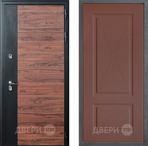 Входная металлическая Дверь Дверной континент ДК-15 Красное Дерево ТЕРМО ФЛ-617 Ясень шоколадный в Кашире