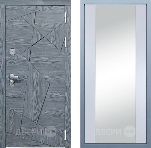 Входная металлическая Дверь Дива МД-97/3 Д-15 Зеркало Белый в Кашире
