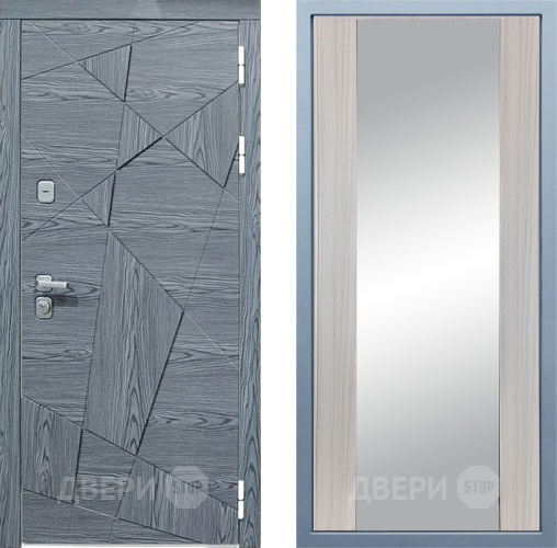 Входная металлическая Дверь Дива МД-97/3 Д-15 Зеркало Сандал белый в Кашире