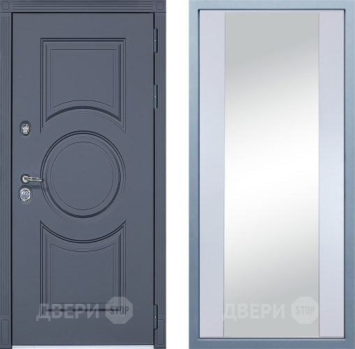 Входная металлическая Дверь Дива МХ-30 STR Д-15 Зеркало Белый в Кашире
