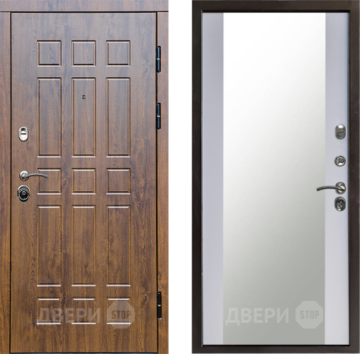 Входная металлическая Дверь Престиж Стандарт Зеркало Белый софт в Кашире