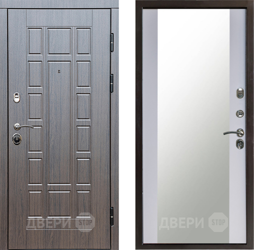 Входная металлическая Дверь Престиж Престиж Зеркало Белый софт в Кашире