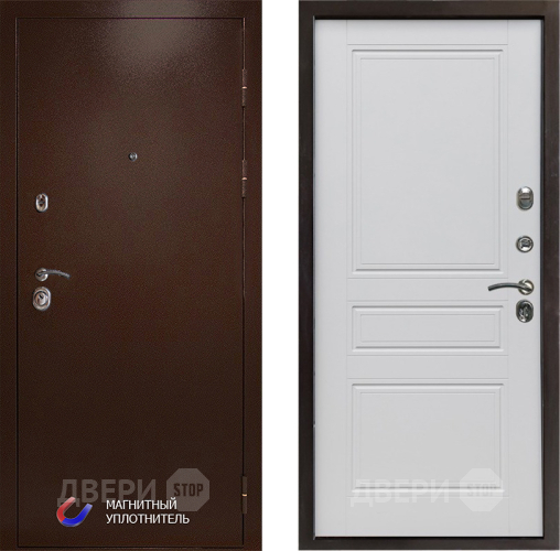Входная металлическая Дверь Престиж Медь Классика Белый матовый в Кашире
