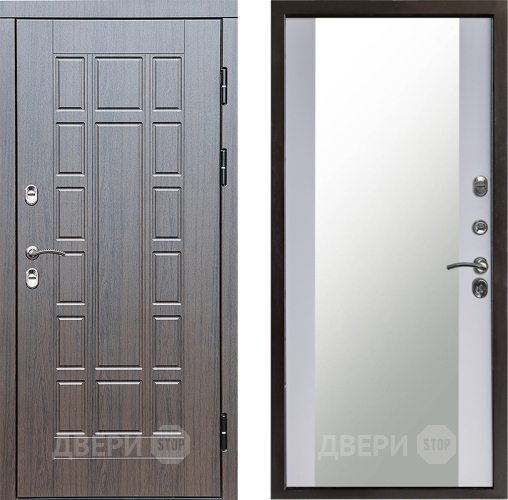 Входная металлическая Дверь Престиж TERMO с терморазрывом Престиж Зеркало Белый софт в Кашире