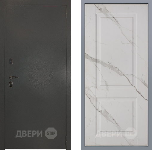 Дверь Заводские двери Эталон 3к антик серебро Доррен Мрамор белый в Кашире