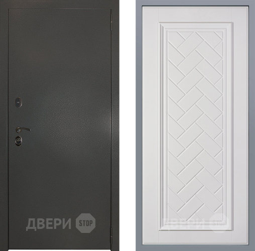 Дверь Заводские двери Эталон 3к антик серебро Упра Белый софт в Кашире