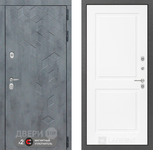 Дверь Лабиринт (LABIRINT) Бетон 11 Белый софт в Кашире