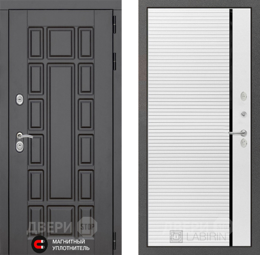 Входная металлическая Дверь Лабиринт (LABIRINT) New York 22 Белый софт в Кашире
