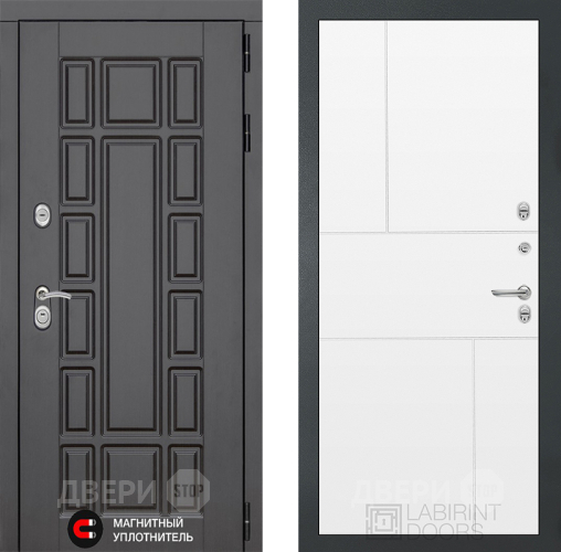 Входная металлическая Дверь Лабиринт (LABIRINT) New York 21 Белый софт в Кашире