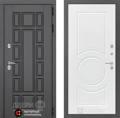 Входная металлическая Дверь Лабиринт (LABIRINT) New York 23 Белый софт в Кашире