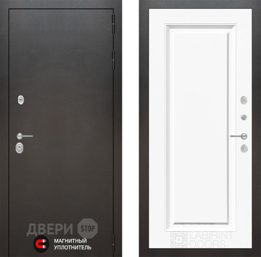 Входная металлическая Дверь Лабиринт (LABIRINT) Silver 27 Белый (RAL-9003) в Кашире