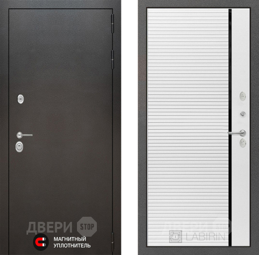 Входная металлическая Дверь Лабиринт (LABIRINT) Silver 22 Белый софт в Кашире