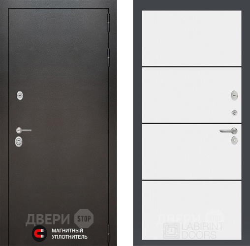 Входная металлическая Дверь Лабиринт (LABIRINT) Silver 25 Белый софт в Кашире