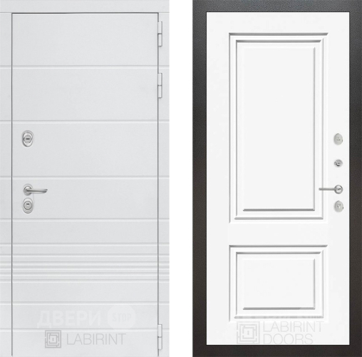 Дверь Лабиринт (LABIRINT) Трендо 26 Белый (RAL-9003) в Кашире