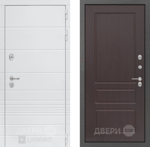 Входная металлическая Дверь Лабиринт (LABIRINT) Трендо 03 Орех премиум в Кашире