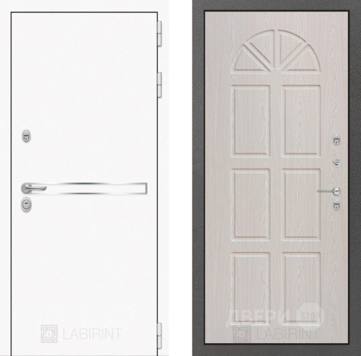 Входная металлическая Дверь Лабиринт (LABIRINT) Лайн White 15 VINORIT Алмон 25 в Кашире