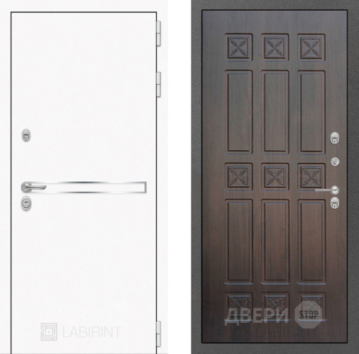 Входная металлическая Дверь Лабиринт (LABIRINT) Лайн White 16 VINORIT Алмон 28 в Кашире