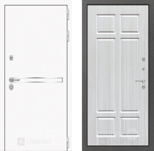 Входная металлическая Дверь Лабиринт (LABIRINT) Лайн White 08 Кристалл вуд в Кашире