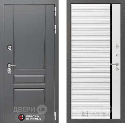 Входная металлическая Дверь Лабиринт (LABIRINT) Платинум 22 Белый софт в Кашире