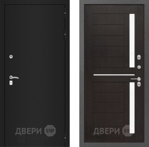 Входная металлическая Дверь Лабиринт (LABIRINT) Classic шагрень черная 02 Венге в Кашире