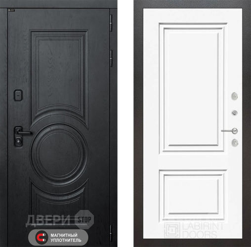 Входная металлическая Дверь Лабиринт (LABIRINT) Гранд 26 Белый (RAL-9003) в Кашире
