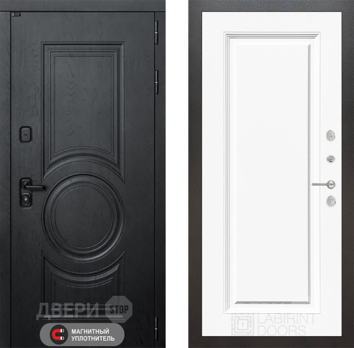 Входная металлическая Дверь Лабиринт (LABIRINT) Гранд 27 Белый (RAL-9003) в Кашире