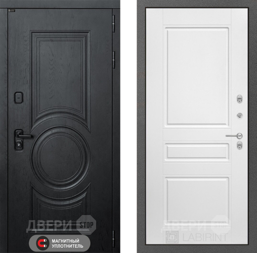 Входная металлическая Дверь Лабиринт (LABIRINT) Гранд 03 Белый софт в Кашире
