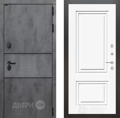 Входная металлическая Дверь Лабиринт (LABIRINT) Инфинити 26 Белый (RAL-9003) в Кашире