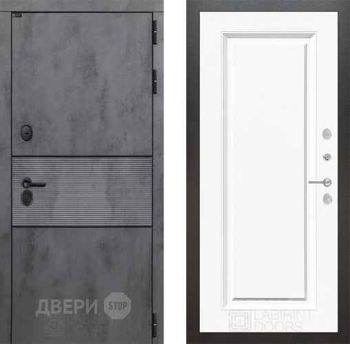 Входная металлическая Дверь Лабиринт (LABIRINT) Инфинити 27 Белый (RAL-9003) в Кашире