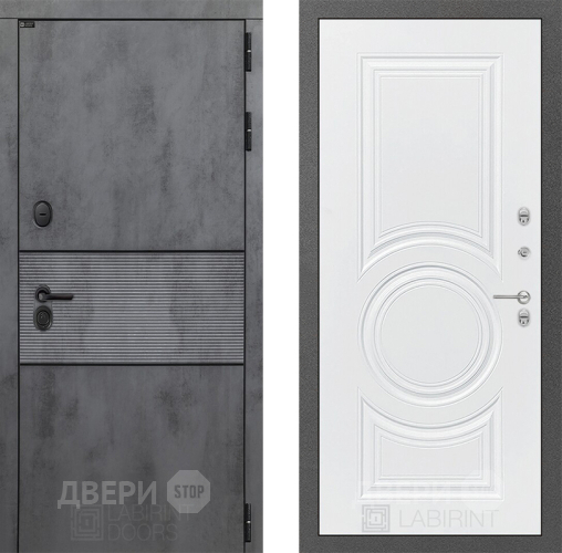 Входная металлическая Дверь Лабиринт (LABIRINT) Инфинити 23 Белый софт в Кашире