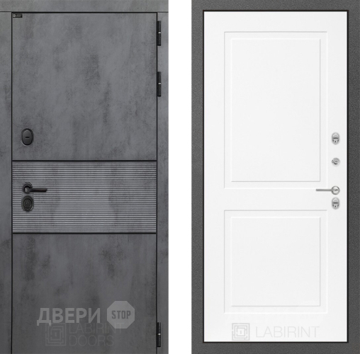 Входная металлическая Дверь Лабиринт (LABIRINT) Инфинити 11 Белый софт в Кашире