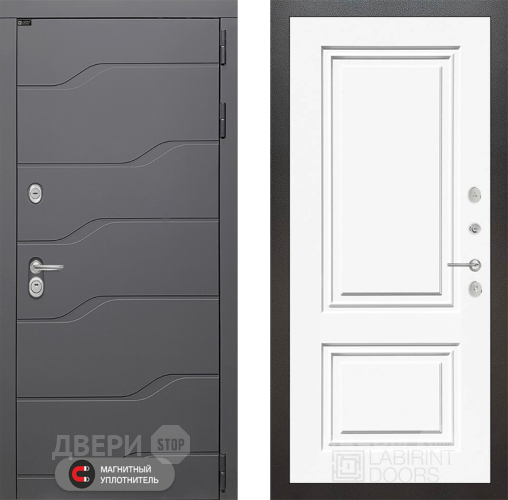 Дверь Лабиринт (LABIRINT) Ривер 26 Белый (RAL-9003) в Кашире