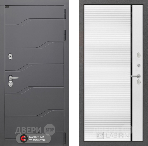 Входная металлическая Дверь Лабиринт (LABIRINT) Ривер 22 Белый софт в Кашире