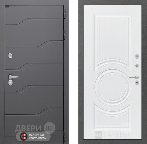 Входная металлическая Дверь Лабиринт (LABIRINT) Ривер 23 Белый софт в Кашире