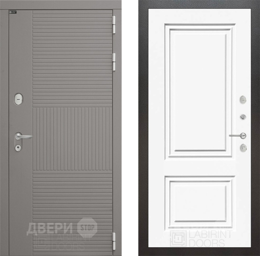 Входная металлическая Дверь Лабиринт (LABIRINT) Формо 26 Белый (RAL-9003) в Кашире