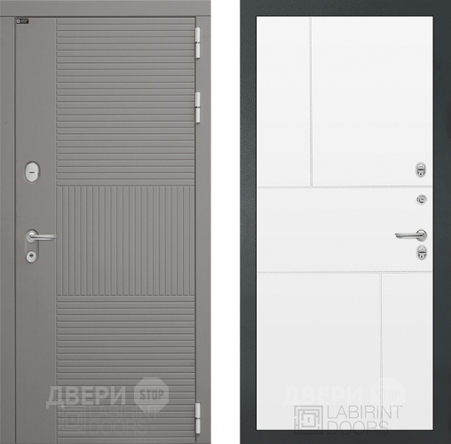Входная металлическая Дверь Лабиринт (LABIRINT) Формо 21 Белый софт в Кашире