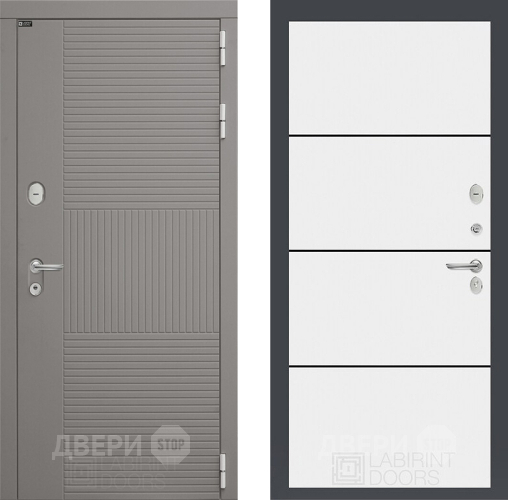 Входная металлическая Дверь Лабиринт (LABIRINT) Формо 25 Белый софт в Кашире