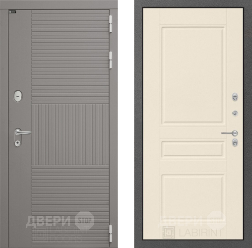 Входная металлическая Дверь Лабиринт (LABIRINT) Формо 03 Крем софт в Кашире