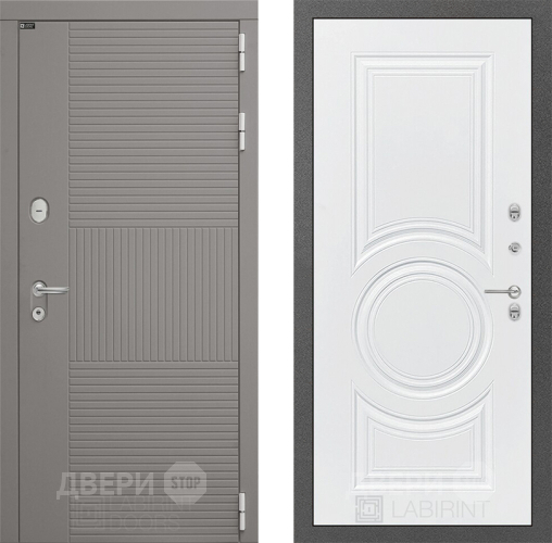 Входная металлическая Дверь Лабиринт (LABIRINT) Формо 23 Белый софт в Кашире
