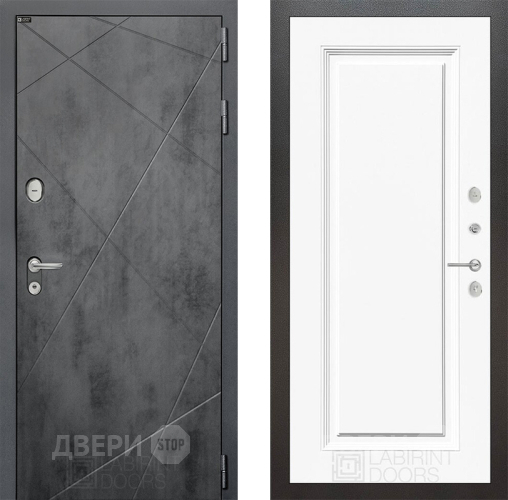 Дверь Лабиринт (LABIRINT) Лофт 27 Белый (RAL-9003) в Кашире