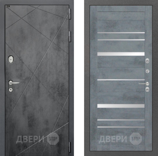 Входная металлическая Дверь Лабиринт (LABIRINT) Лофт 20 Бетон темный в Кашире