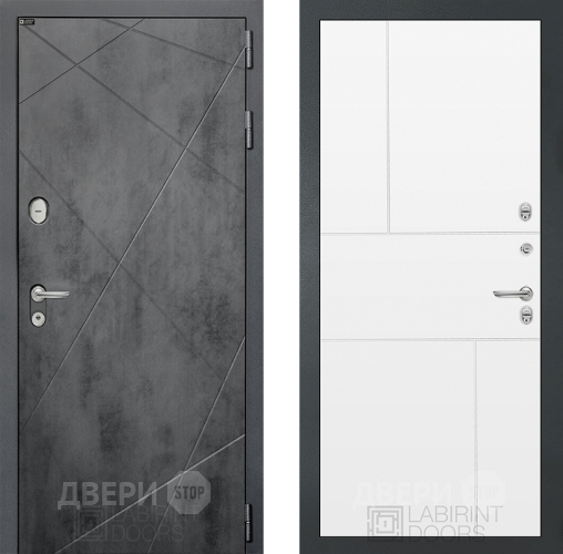 Входная металлическая Дверь Лабиринт (LABIRINT) Лофт 21 Белый софт в Кашире