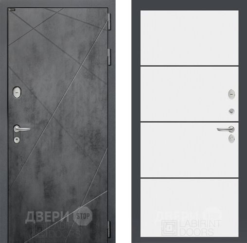 Входная металлическая Дверь Лабиринт (LABIRINT) Лофт 25 Белый софт в Кашире