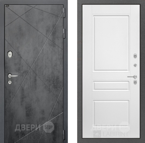 Дверь Лабиринт (LABIRINT) Лофт 03 Белый софт в Кашире