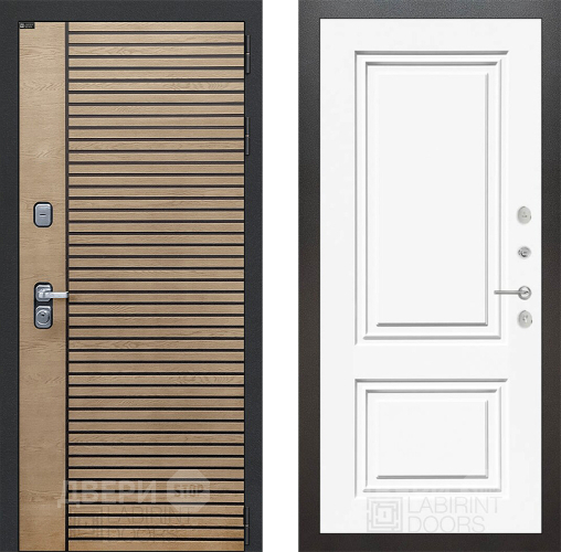 Входная металлическая Дверь Лабиринт (LABIRINT) Ritm 26 Белый (RAL-9003) в Кашире